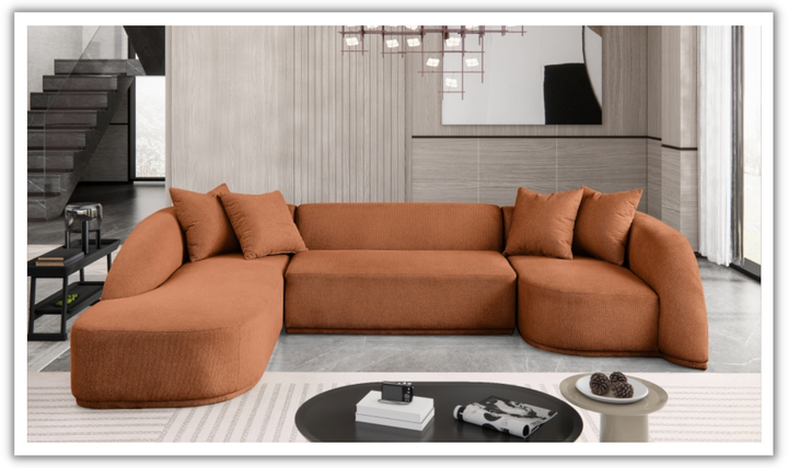Meridian Furniture Rita Fabric Upholstered 3pc. Sectional Sofa