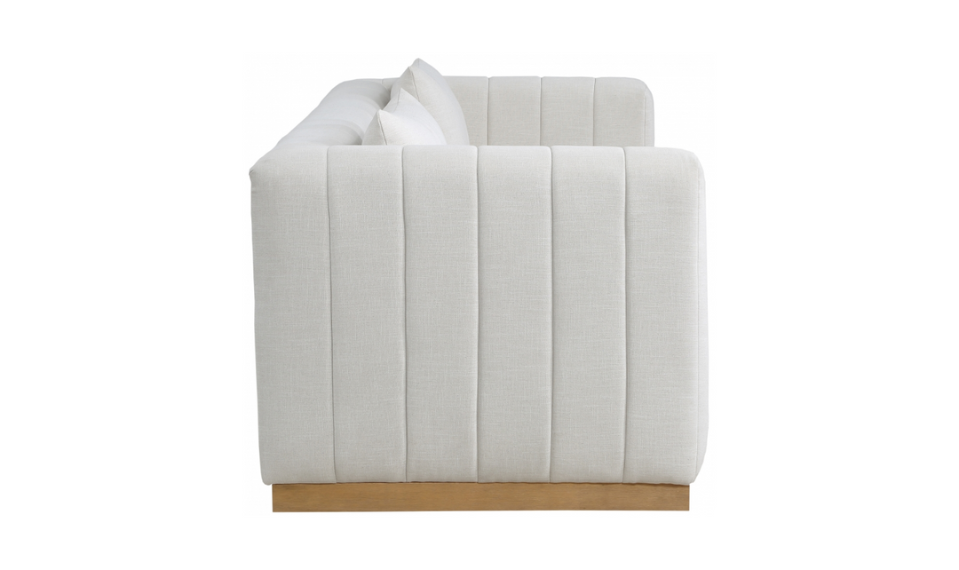 Meridian Furniture Lucia Linen Textured Fabric Upholstered Sofa-Jennifer Furniture