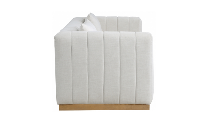 Meridian Furniture Lucia Linen Textured Fabric Upholstered Sofa-Jennifer Furniture