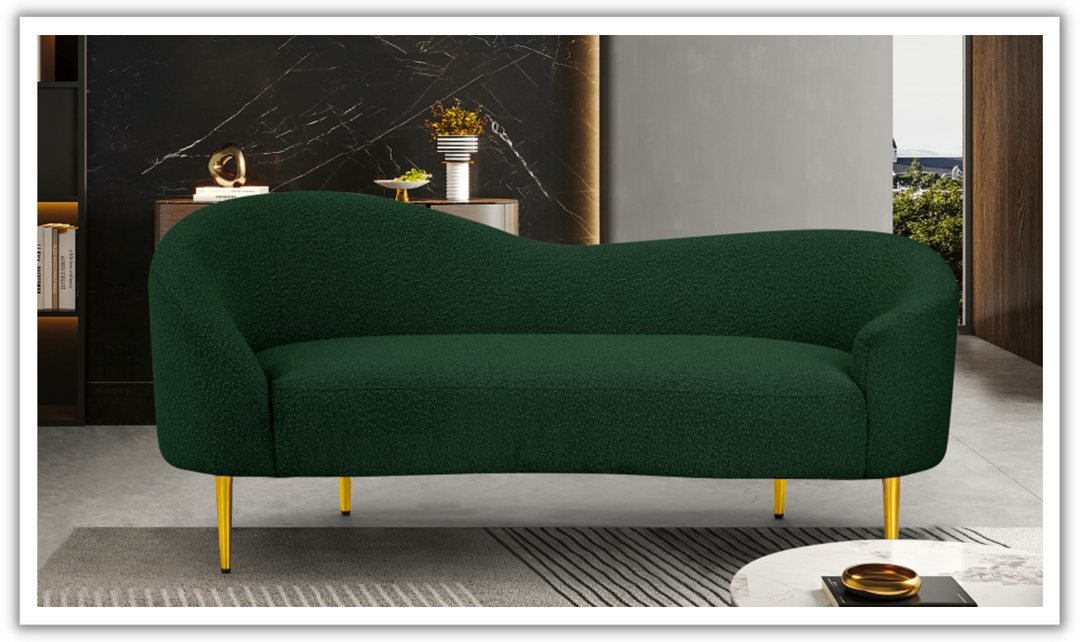 Meridian Furniture Ritz 2-Seater Boucle Fabric Upholstered Loveseat-Jennifer Furniture
