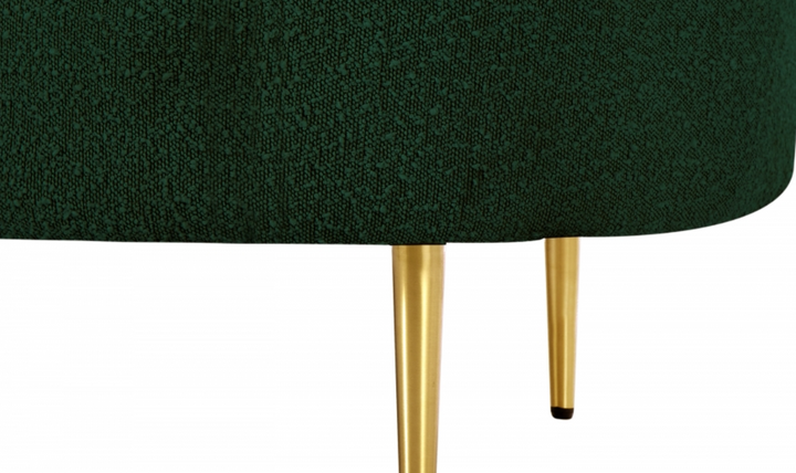 Meridian Furniture Ritz Boucle Fabric Loveseat with Gold Metal Legs
