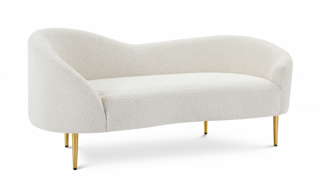 Meridian Furniture Ritz 2-Seater Boucle Fabric Upholstered Loveseat-Jennifer Furniture