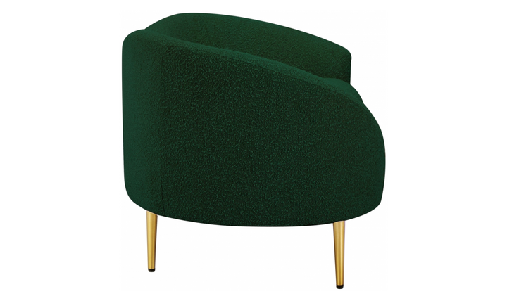 Meridian Furniture Ritz Boucle Fabric Loveseat with Gold Metal Legs