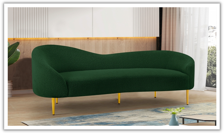Meridian Furniture Ritz 3-Seater Boucle Fabric Upholstered Sofa-Jennifer Furniture
