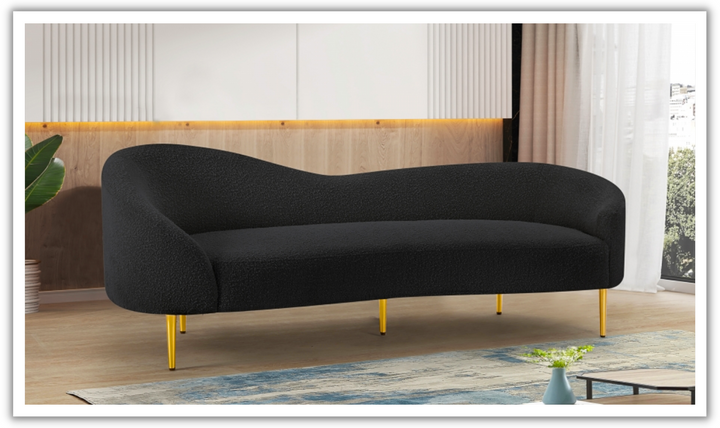 Meridian Furniture Ritz 3-Seater Boucle Fabric Upholstered Sofa-Jennifer Furniture