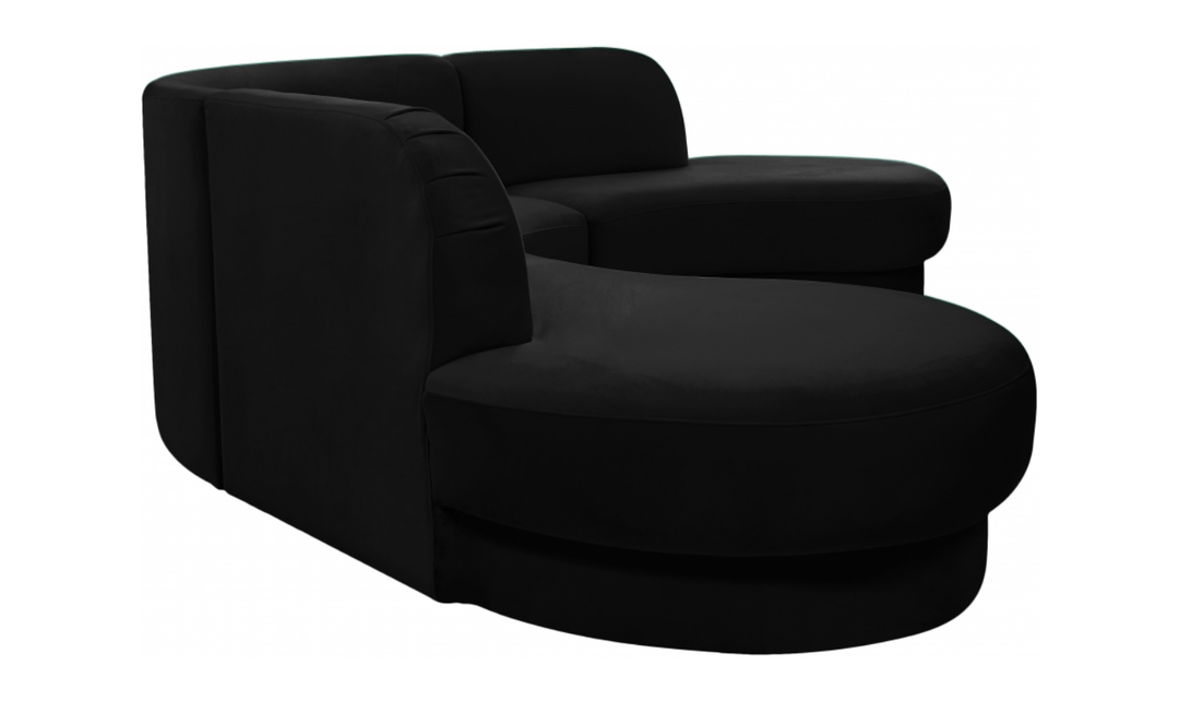 Meridian Furniture Rosa Velvet Upholstered 3pc.-Sectional Sofa