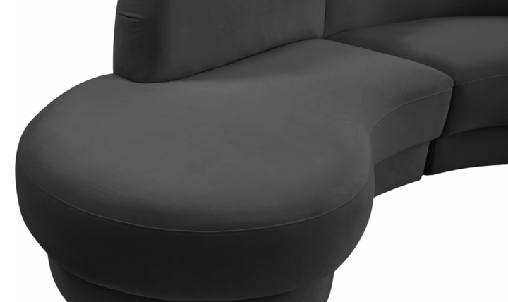 Meridian Furniture Rosa Velvet Upholstered 3pc.-Sectional Sofa