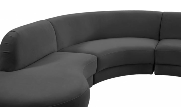 Meridian Furniture Rosa Velvet Upholstered 3pc.-Sectional Sofa