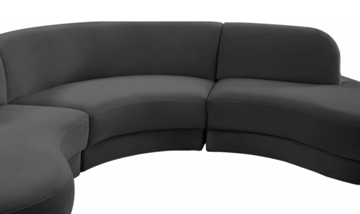 Meridian Furniture Rosa Velvet Upholstered 3pc.-Sectional Sofa-Jennifer Furniture