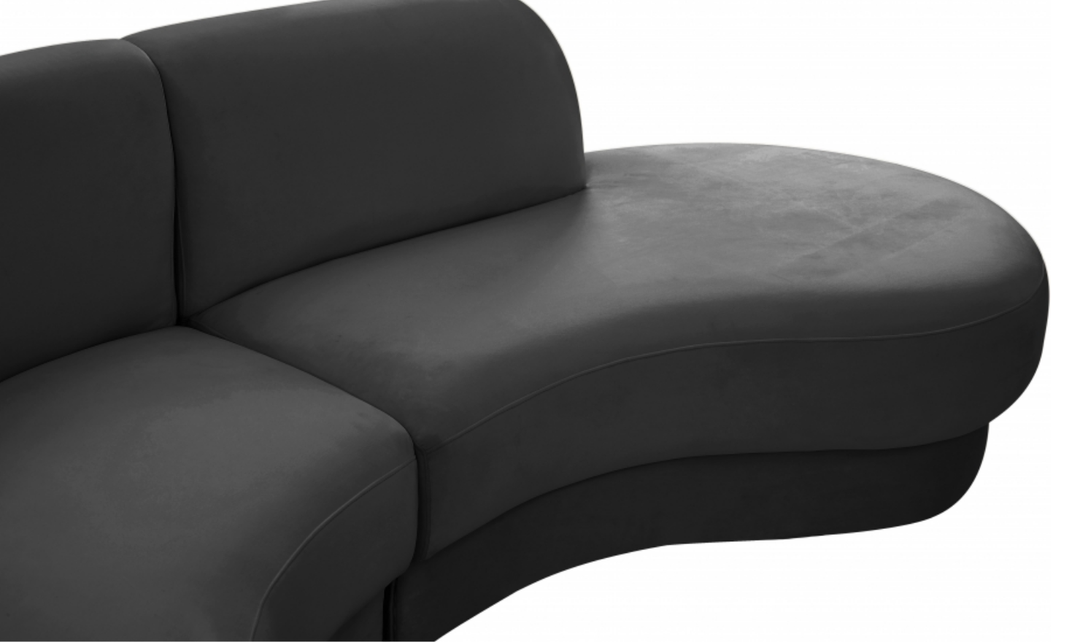 Meridian Furniture Rosa Velvet Upholstered 3pc.-Sectional Sofa-Jennifer Furniture