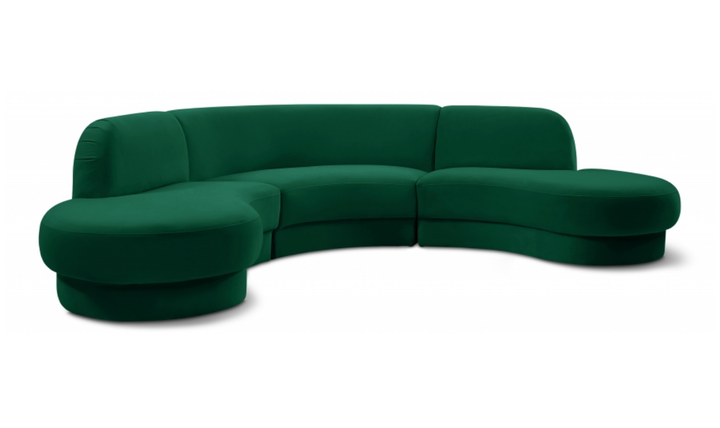 Meridian Furniture Rosa Velvet Upholstered 3pc.-Sectional Sofa-Jennifer Furniture