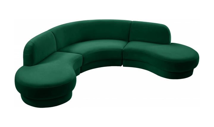 Meridian Furniture Rosa Velvet Upholstered 3pc.-Sectional Sofa-Jennifer Furniture