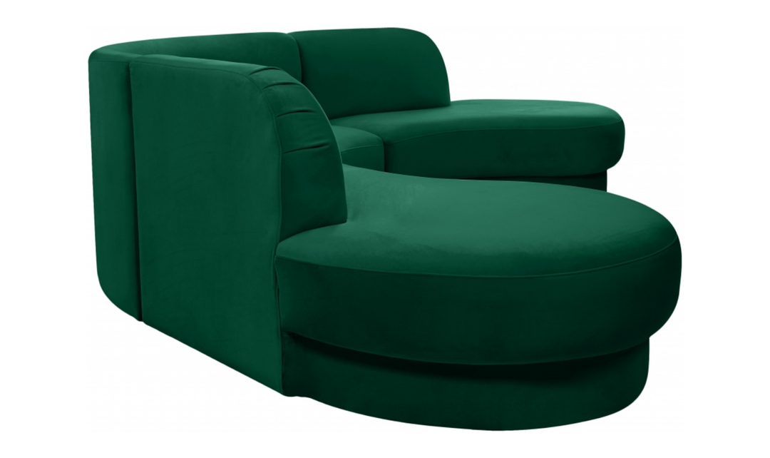 Meridian Furniture Rosa Velvet Upholstered 3pc.-Sectional Sofa-Jennifer Furniture