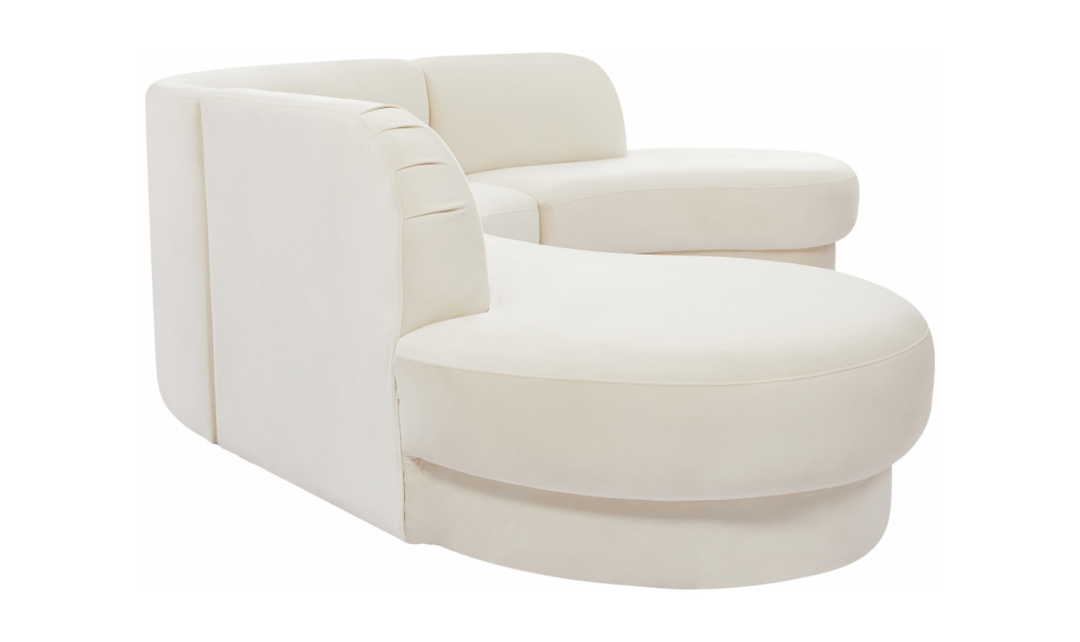 Meridian Furniture Rosa Velvet Upholstered 3pc.-Sectional Sofa