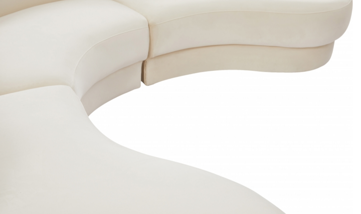 Meridian Furniture Rosa Velvet Upholstered 3pc.-Sectional Sofa