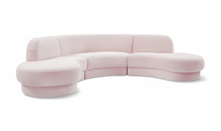 Meridian Furniture Rosa Velvet Upholstered 3pc.-Sectional Sofa