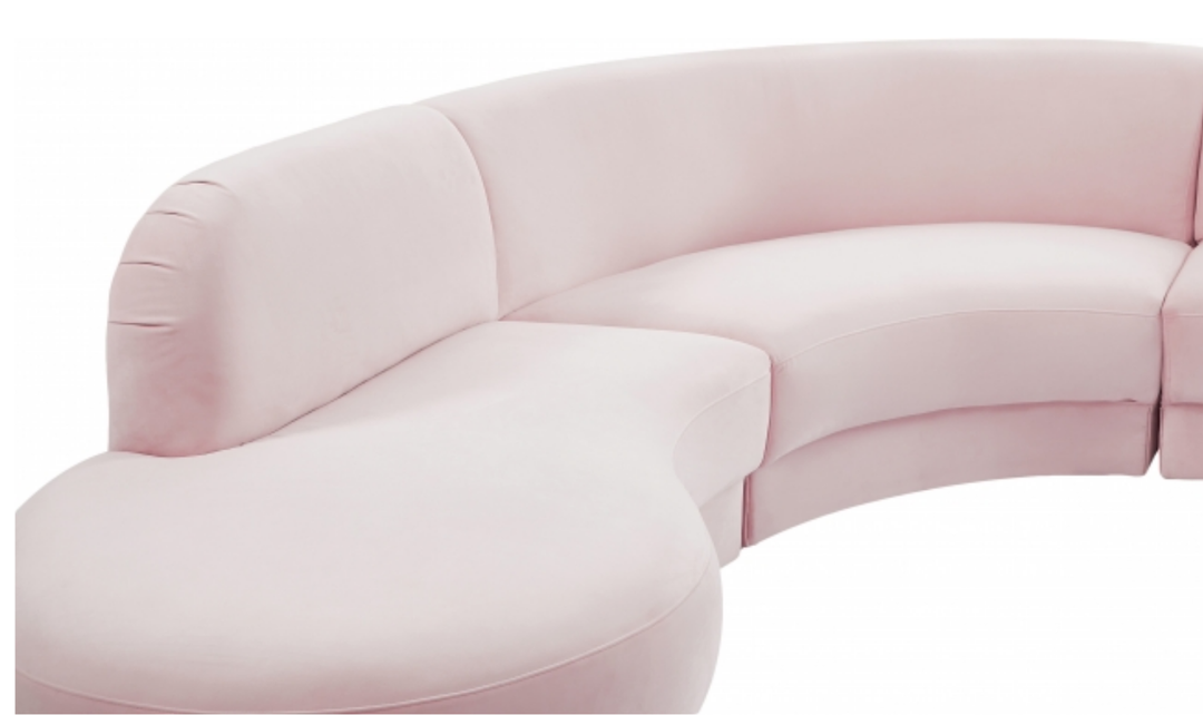 Meridian Furniture Rosa Velvet Upholstered 3pc.-Sectional Sofa
