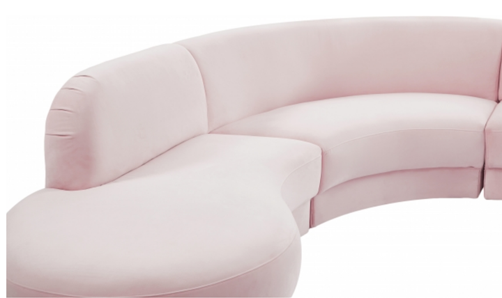 Meridian Furniture Rosa Velvet Upholstered 3pc.-Sectional Sofa