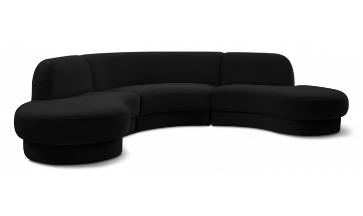 Meridian Furniture Rosa Velvet Upholstered 3pc.-Sectional Sofa