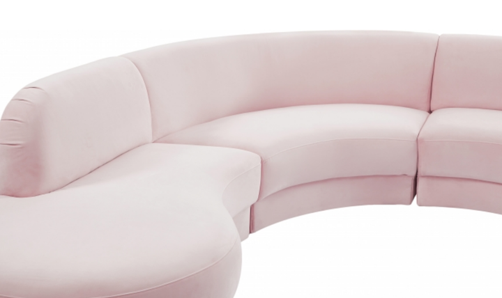 Meridian Furniture Rosa Velvet Upholstered 3pc.-Sectional Sofa