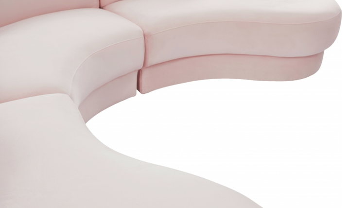 Meridian Furniture Rosa Velvet Upholstered 3pc.-Sectional Sofa