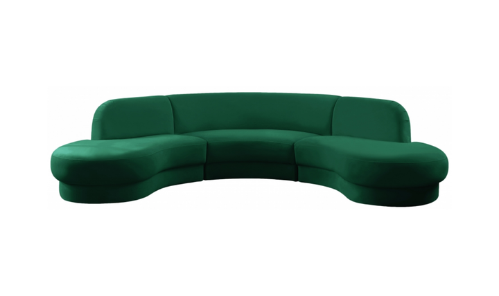Meridian Furniture Rosa Velvet Upholstered 3pc.-Sectional Sofa
