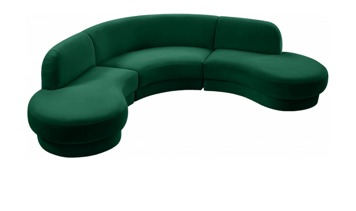 Meridian Furniture Rosa Velvet Upholstered 3pc.-Sectional Sofa