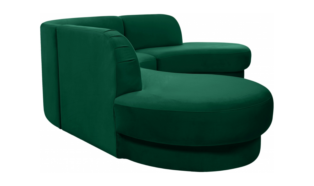 Meridian Furniture Rosa Velvet Upholstered 3pc.-Sectional Sofa