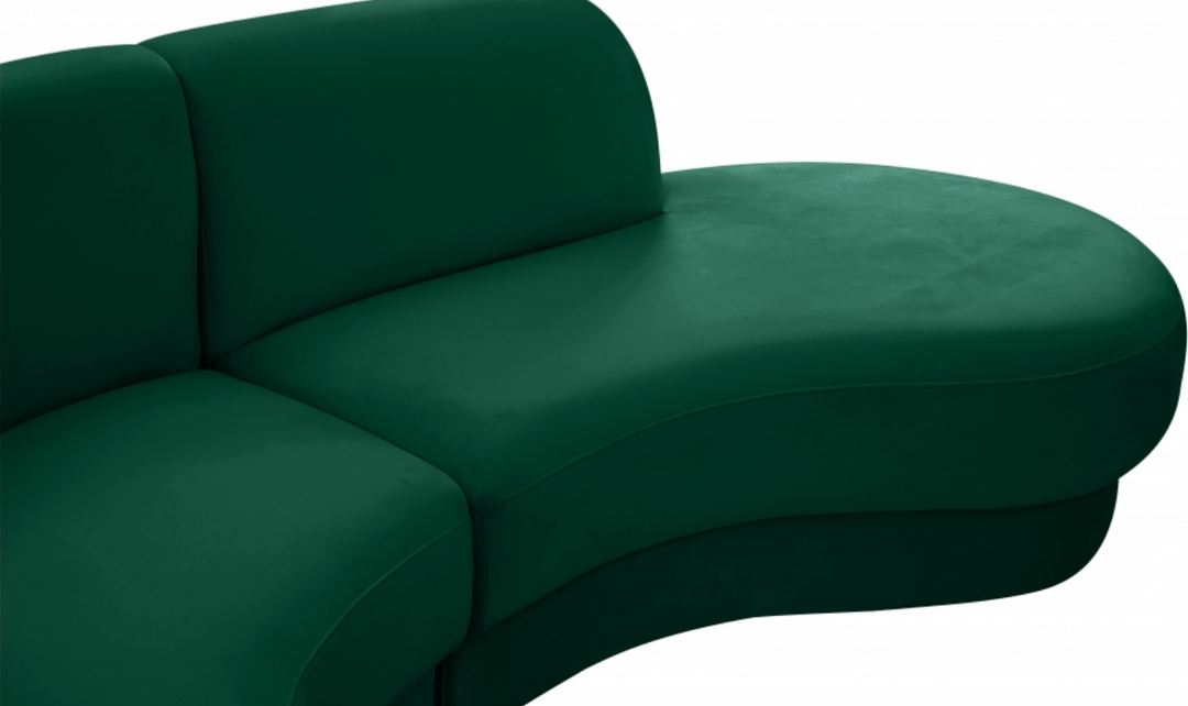 Meridian Furniture Rosa Velvet Upholstered 3pc.-Sectional Sofa