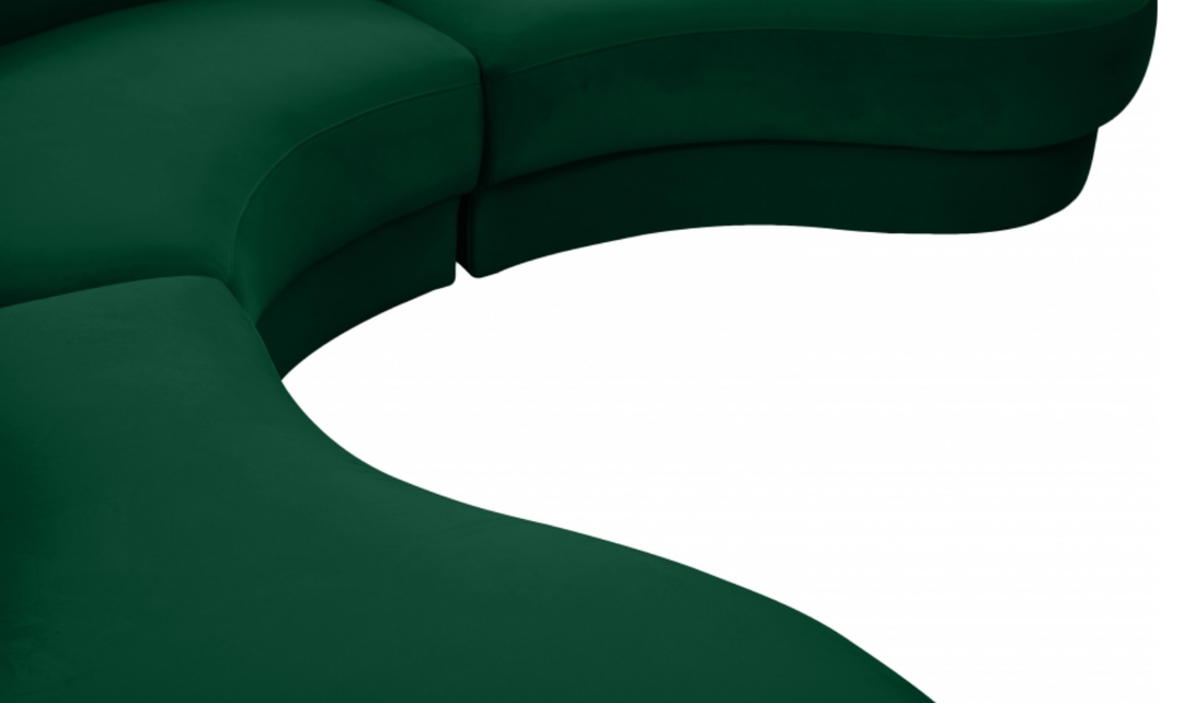 Meridian Furniture Rosa Velvet Upholstered 3pc.-Sectional Sofa