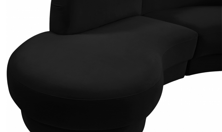 Meridian Furniture Rosa Velvet Upholstered 3pc.-Sectional Sofa