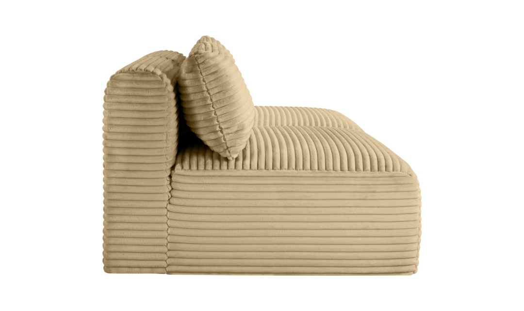 Meridian Furniture Shaggy Corduroy Performance Fabric Armless Modular Loveseat