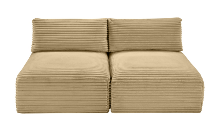 Meridian Furniture Shaggy Corduroy Performance Fabric Armless Modular Loveseat