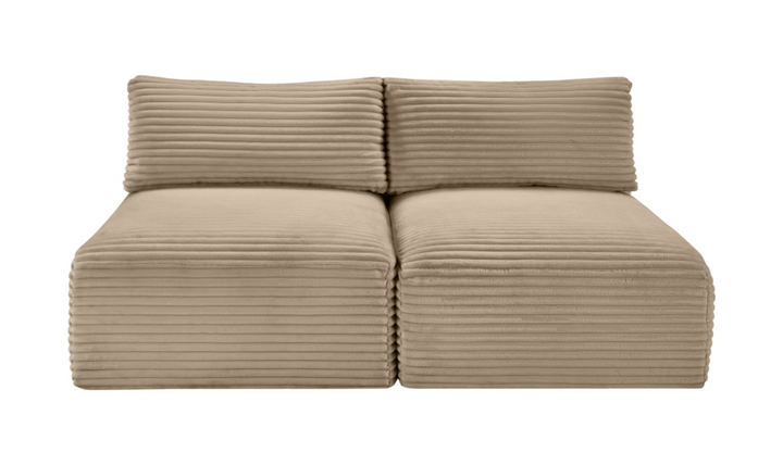 Meridian Furniture Shaggy Corduroy Performance Fabric Armless Modular Loveseat