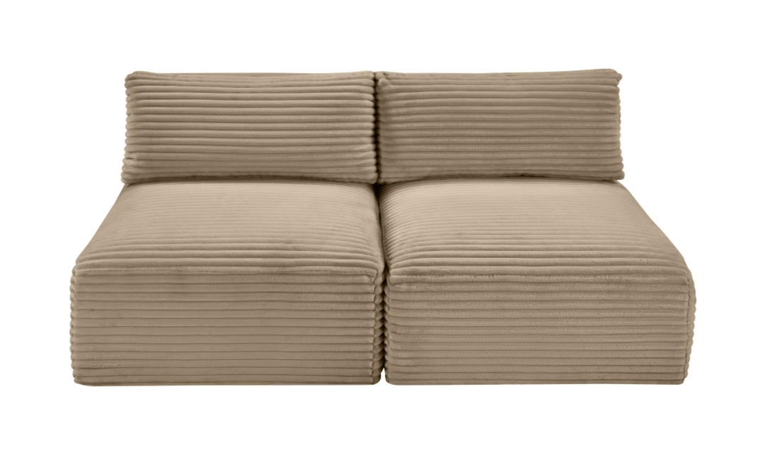 Meridian Furniture Shaggy Corduroy Performance Fabric Armless Modular Loveseat