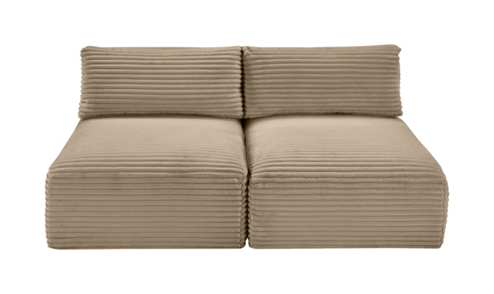 Meridian Furniture Shaggy Corduroy Performance Fabric Armless Modular Loveseat