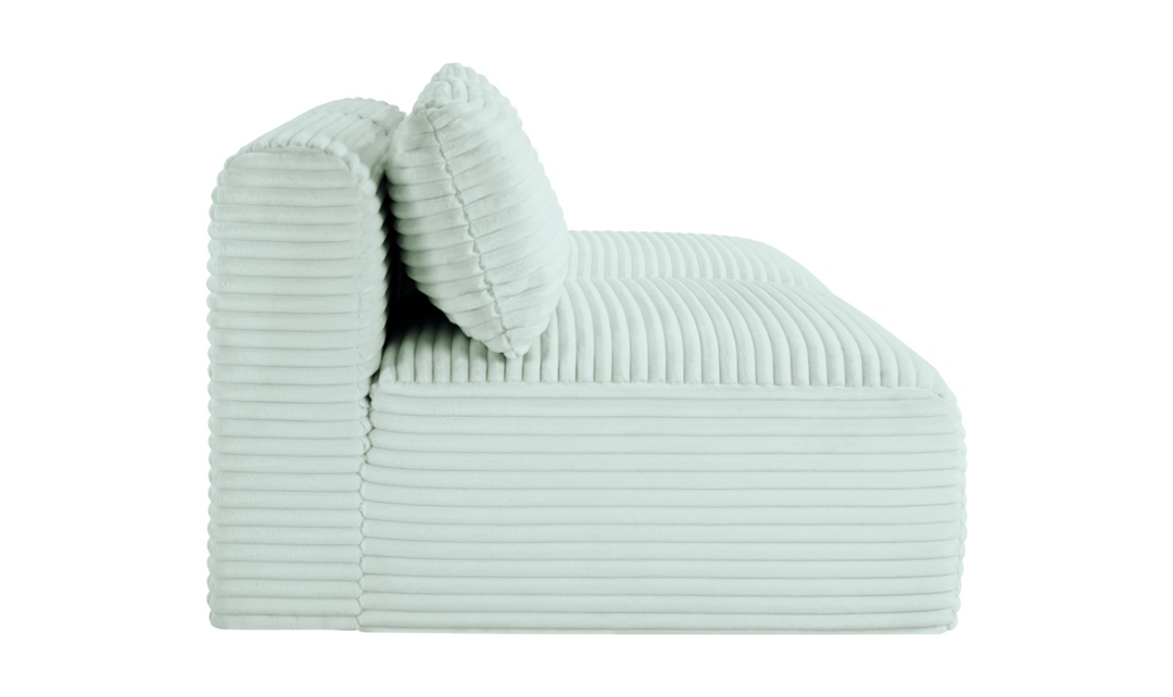 Meridian Furniture Shaggy Corduroy Performance Fabric Armless Modular Loveseat