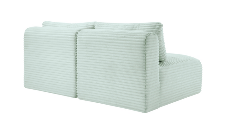 Meridian Furniture Shaggy 62" Corduroy Performance Fabric Upholstered Armless Modular Loveseat-Jennifer Furniture
