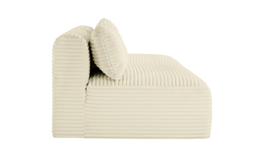 Meridian Furniture Shaggy 62" Corduroy Performance Fabric Upholstered Armless Modular Loveseat-Jennifer Furniture