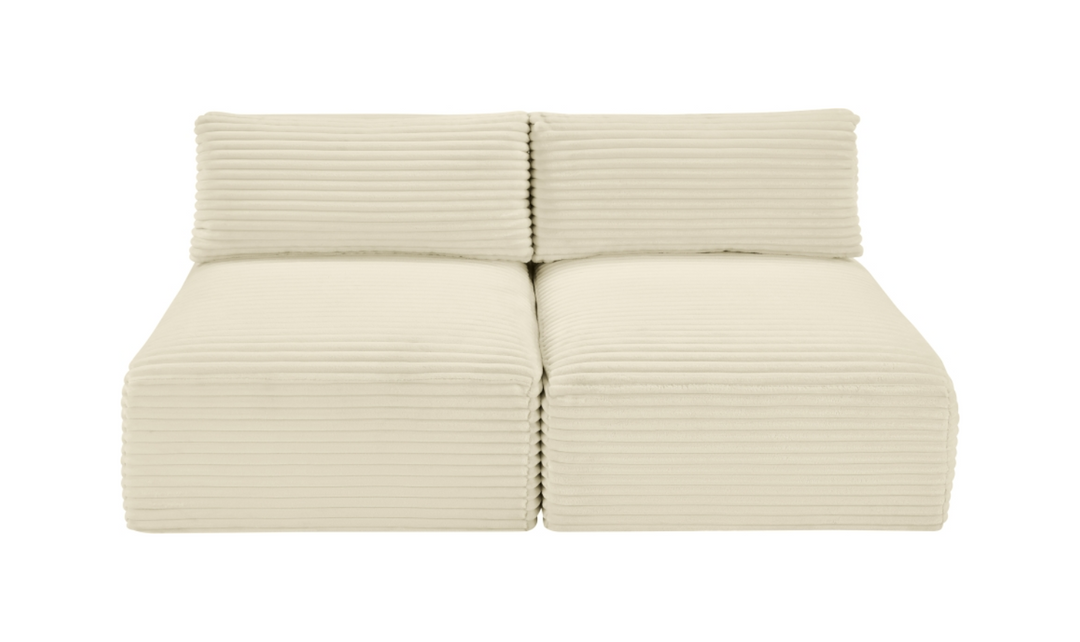 Meridian Furniture Shaggy Corduroy Performance Fabric Armless Modular Loveseat