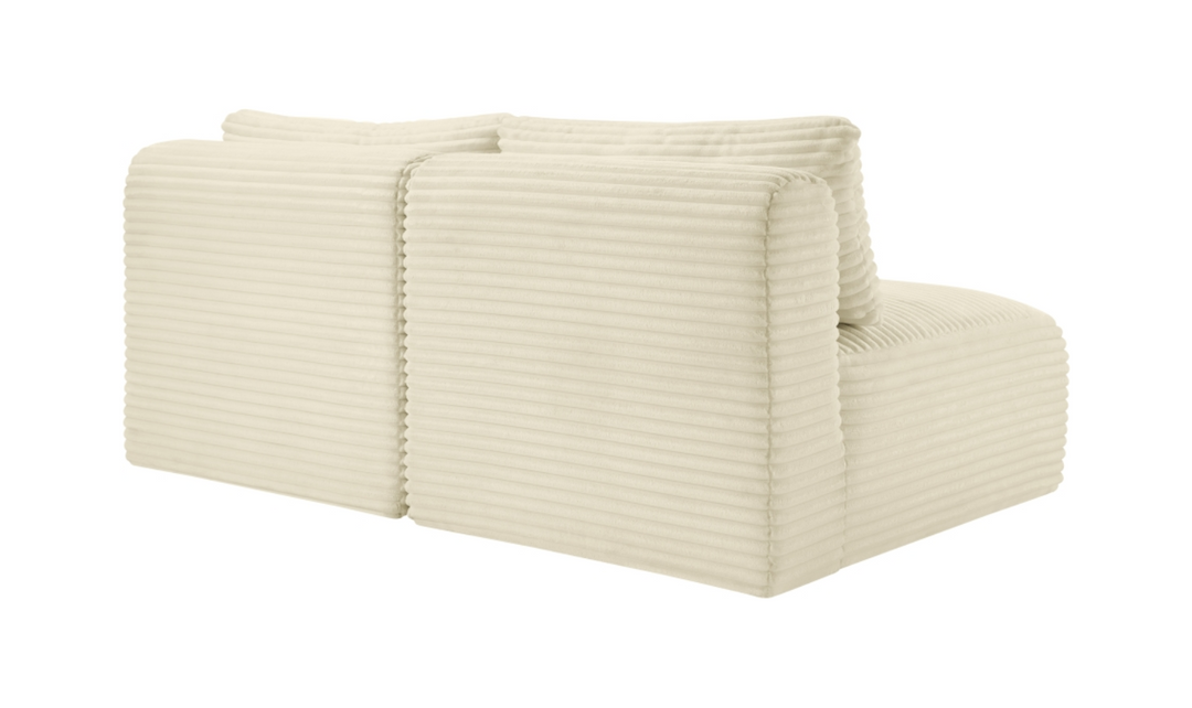Meridian Furniture Shaggy Corduroy Performance Fabric Armless Modular Loveseat