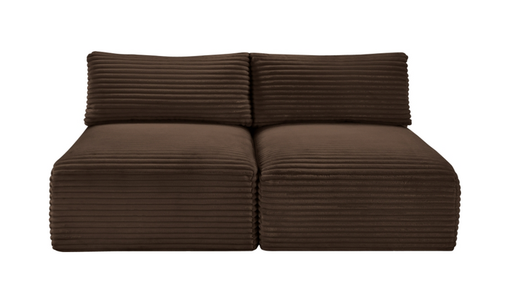 Meridian Furniture Shaggy Corduroy Performance Fabric Armless Modular Loveseat