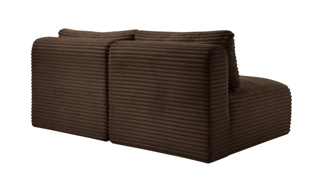 Meridian Furniture Shaggy Corduroy Performance Fabric Armless Modular Loveseat