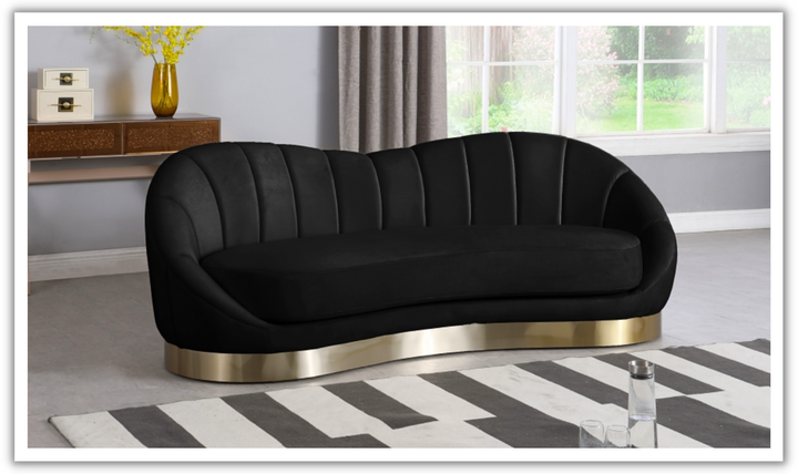 Meridian Furniture Shelly Velvet Upholstered Sofa-Jennifer Furniture