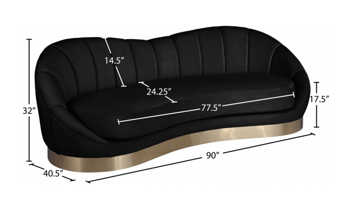 Meridian Furniture Shelly Velvet Upholstered Sofa-Jennifer Furniture