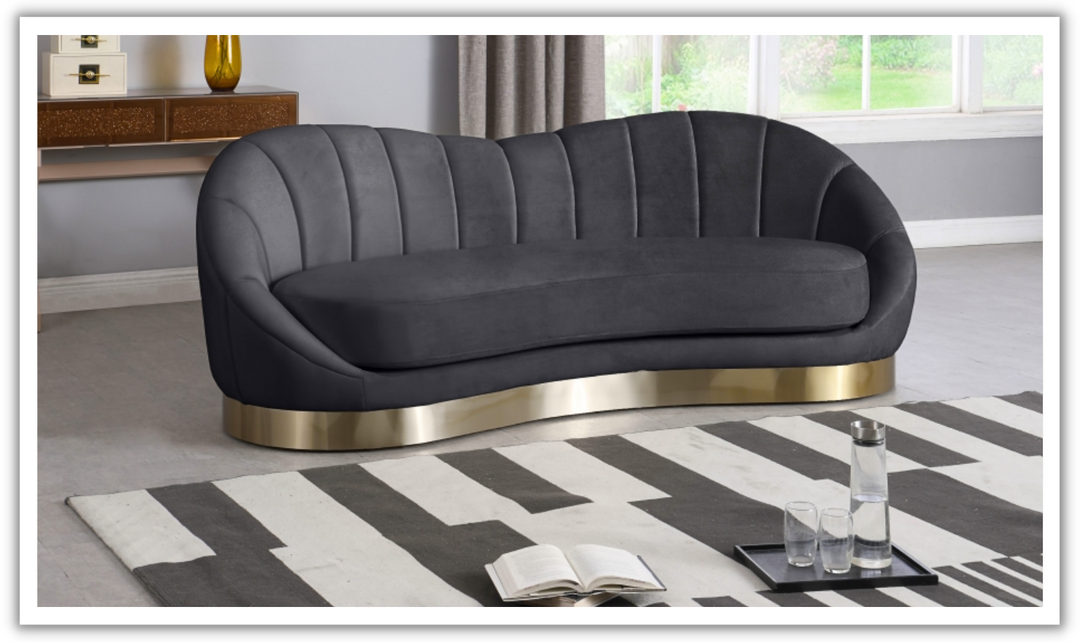 Meridian Furniture Shelly Velvet Upholstered Sofa-Jennifer Furniture