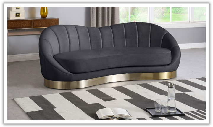 Meridian Furniture Shelly Velvet Upholstered Sofa-Jennifer Furniture