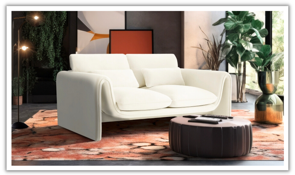 Meridian Furniture Sloan Velvet Fabric Upholstered Loveseat-jennifer furniture