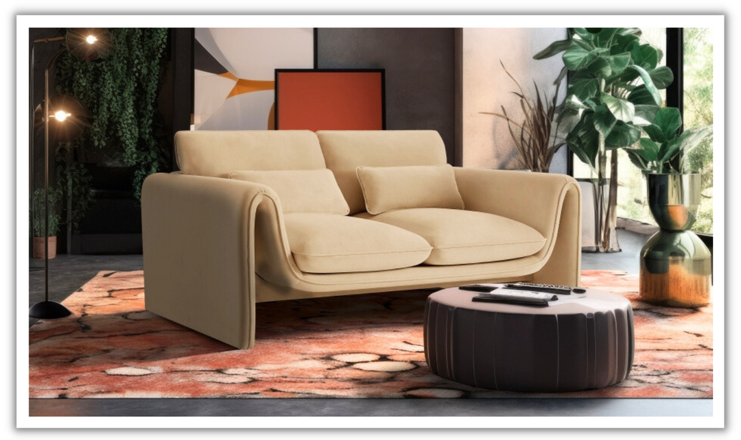 Meridian Furniture Sloan Velvet Fabric Upholstered Loveseat-jennifer furniture