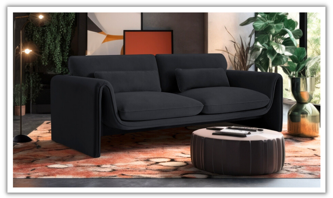 Meridian Furniture Sloan Velvet Fabric Upholstered Sofa-jennifer furniture